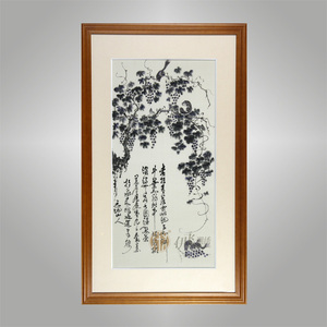 伊飛湘繡家居掛畫純手工刺繡松子圖字畫客廳書房辦公室中式風格裝飾畫 kc0101